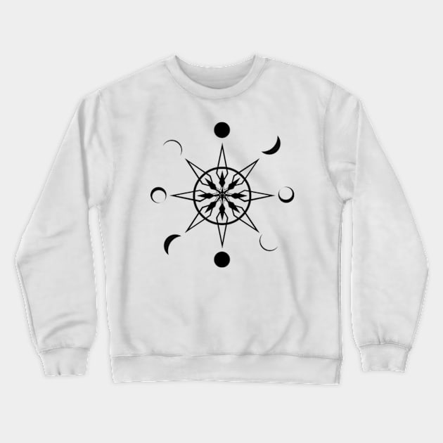 MANDALA PHASES OF THE MOON Crewneck Sweatshirt by SAMUEL FORMAS